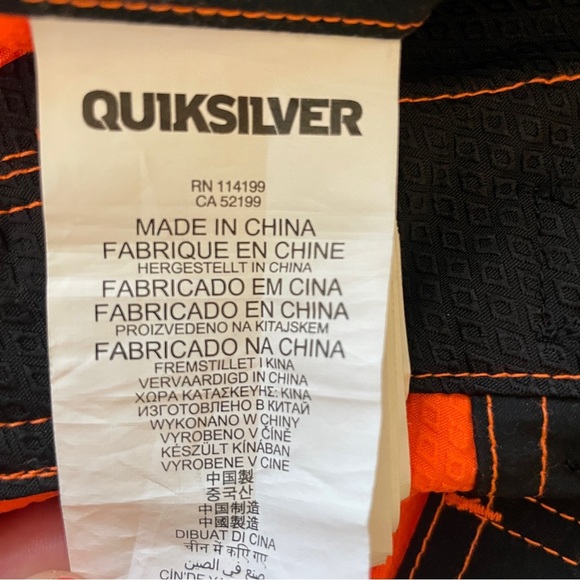 Quicksilver Swim Trunks Mens Size 29 Neon Orange Board Shorts Unlined Beach Pool - Picture 2 of 8
